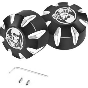 Skull Front Axle Nut Covers Fit for Can Am Spyder F3 RT ST RS GS 2008-2024 Accessories Aluminum Wheel Axle Cap Black