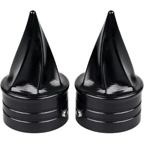 Front Twisted Axle Caps Spike Axle Nut Covers for Harley Touring Softail Sportster Dyna Street Glide Road King Road Glide Electra Glide Iron 883 Sportster 1200 2008-Later, Black