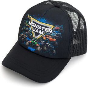 Monster Jam Grave Digger El Toro Loco Megalodon One Size Mesh Adjustable Snapback Baseball Cap Black OS Youth