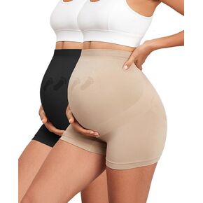 Maternity Shapewear Seamless Underwear Over Bump Pregnancy Shorts High Waist Panties Under Dress Belly Support