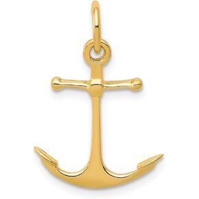 The Black Bow 14k Yellow Gold Polished Anchor Charm or Pendant