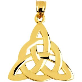 Fine 14k Yellow Gold Celtic Trinity Knot Charm Pendant