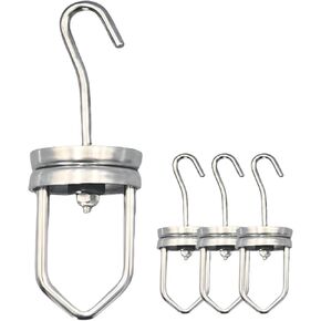 Heavy Duty 5.7 Inches Long Rotating Spinner Hooks for Powder Coating and Painting - 110 Pounds Capacity 4PCS Rotating Swivel Hook
