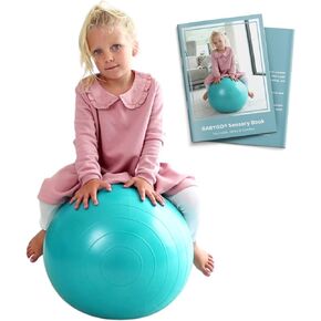 BABYGO® Sensory Exercise Ball | Peanut Ball for Kids | Autism Therapy Calming Development Activities Motor Skills | Exercise Book & Pump Included 45CM,Blue|Orange