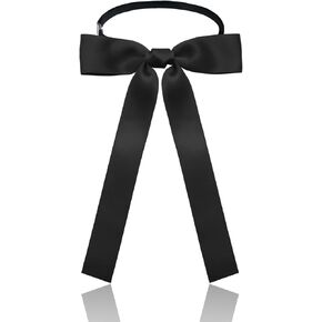 Western Bow Ties for Men Women, Black/Red Colonel Satin Ribbon String Cowboy Bow Tie for Costume Uniform