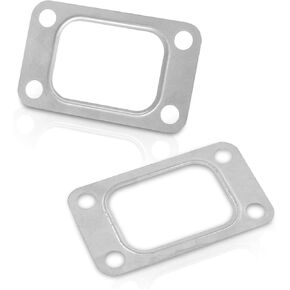2 PCS Car Modified T3 Turbine Flange Gasket, 4.2" x 2.5" Stainless Steel 4-Hole Washer, Turbocharger Intake Manifold Flange Gasket, Universal for T3 T34 T35 T38 GT35 GT35R Cars (Silver)