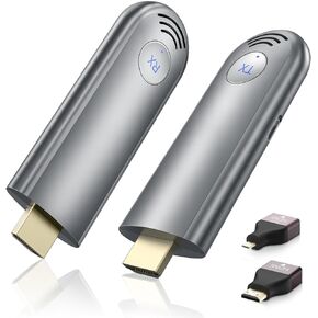 Wireless HDMI Transmitter and Receiver, Plug & Play Portable 2.4G/5G Wireless HDMI Extender Kit for Streaming Video and Audio to Monitor from Laptop/PC/TV Box/Projector