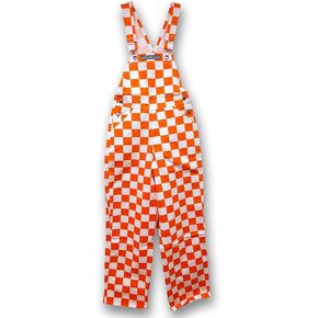 Orange & White Checkered Tennessee Vols Adult Game Day Overalls