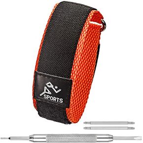 ALPINE Sporty Nylon Fabric Adjustable Strap Watch Band - Waterproof & Quick Dry Nylon Replacement Watch Bands for Women & Men - Compatible with Regular and Smart Watch bands