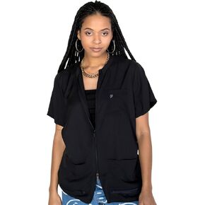 Barber Strong The Women's Barber Jacket, Hair Repellent, Vented Side Panels, 2-Way Zipper, Moisture Wicking