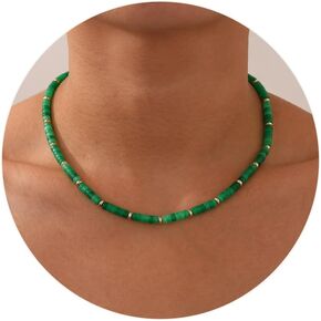 Apsvo Beaded Necklaces for Women Gemstone Necklaces Boho Choker Necklace Summer Natural Stone Beachy Jewelry