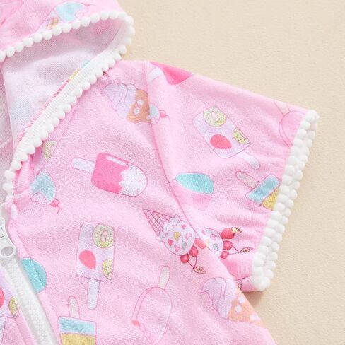 Girls Swim Cover Up Kid Hooded Zip-Up Terry Swimsuit Coverup Towel Bathing Suit Bathrobe Pool Swim Beach Robe Dress in Saudi Arabia