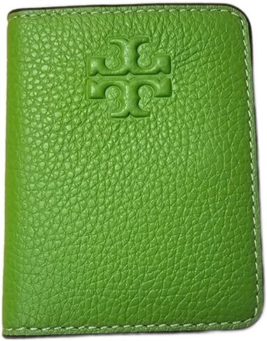 Tory Burch 150450 Thea With Gold Hardware Pebbled Leather Women's Slim Card Case (Wheatgrass Green) in Saudi Arabia