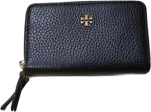 حقيبة بطاقات بسحاب للسيدات من Tory Burch 146382 Blake مع قطع معدنية ذهبية مرصوفة بالحصى (أسود) in Kuwait