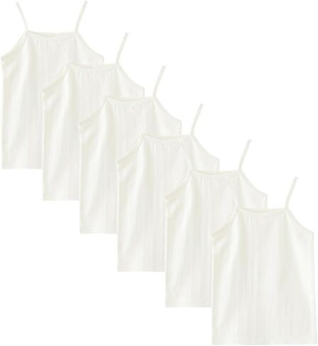 Phedrew 6-Pack Girls' Cotton Tank Tops Stretch Undershirts Soft Basic Camisole in Saudi Arabia