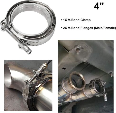 2.5 inch Stainless Steel V Band Bolt Clamp With 2 Male Female Flanges for Turbo Exhaust Systems 63mm SS Vband/V-Band Flange Kit in Kuwait