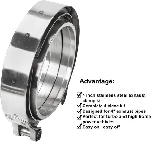 2.5 inch Stainless Steel V Band Bolt Clamp With 2 Male Female Flanges for Turbo Exhaust Systems 63mm SS Vband/V-Band Flange Kit in Kuwait