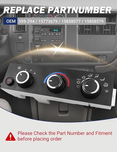 Climate Control Module, 599-294 AC Control Panel Fit for 1996-2021 Chevrolet Express, GMC Savana 1500 2500 3500 & Cargo, Pasajeros, G30, GMC G2500 G3500 in Saudi Arabia