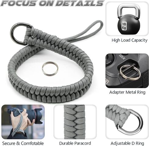 SUNYA Camera Wrist Strap for Photographers - Paracord Rope Hand Strap Compatible for DSLR or Mirrorless Camera in Saudi Arabia