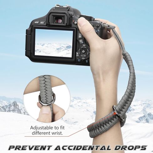 SUNYA Camera Wrist Strap for Photographers - Paracord Rope Hand Strap Compatible for DSLR or Mirrorless Camera in Saudi Arabia