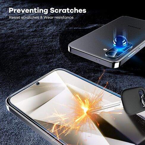 AACL [3+2 Pack] For Galaxy S22 Screen Protector & Camera Lens Protector for Samsung Galaxy S22 5G, 6.1 Inch, 7H Hybrid Film[Fingerprint Unlock][Anti-Scratch] in Kuwait