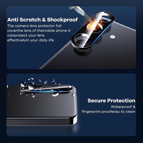 AACL [3+2 Pack] For Galaxy S22 Screen Protector & Camera Lens Protector for Samsung Galaxy S22 5G, 6.1 Inch, 7H Hybrid Film[Fingerprint Unlock][Anti-Scratch] in Kuwait