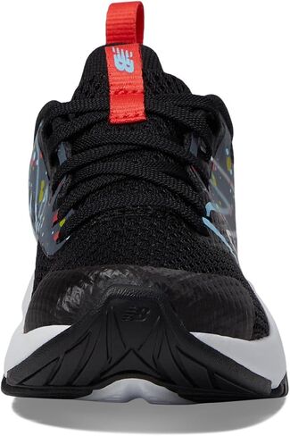 New Balance Rave Run V2 Lace-up Shoe, Black/Blast Red/Team Sky Blue, 3 US Unisex Little Kid in Saudi Arabia