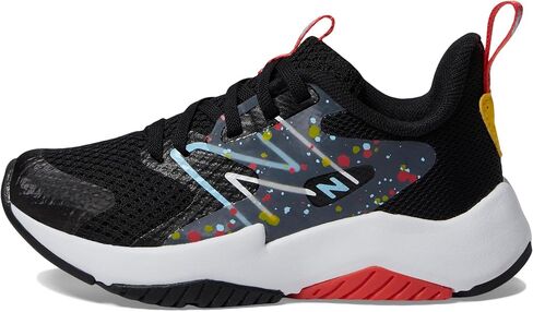 New Balance Rave Run V2 Lace-up Shoe, Black/Blast Red/Team Sky Blue, 3 US Unisex Little Kid in Saudi Arabia