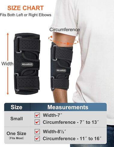 Reamphy Elbow Brace,Comfortable Night Elbow Sleep Support,Elbow Splint, Adjustable Stabilizer Splints, Cubital Tunnel Syndrome,Tendonitis,Ulnar Nerve,Tennis,Fits for Men and Women(Fits Most) in Saudi Arabia