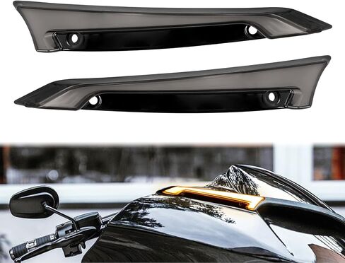 Motorcycle Windshield Trim Lights Windscreen Fairing LED Turn Signals Running Light Fit for Harley Road Glide FLTRXS FLTRK FLTRX 2015-2023 (Black Housing Smoke Lens) in Saudi Arabia