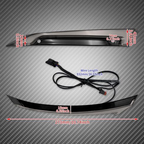 Motorcycle Windshield Trim Lights Windscreen Fairing LED Turn Signals Running Light Fit for Harley Road Glide FLTRXS FLTRK FLTRX 2015-2023 (Black Housing Smoke Lens) in Saudi Arabia