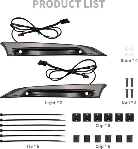 Motorcycle Windshield Trim Lights Windscreen Fairing LED Turn Signals Running Light Fit for Harley Road Glide FLTRXS FLTRK FLTRX 2015-2023 (Black Housing Smoke Lens) in Saudi Arabia
