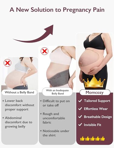 حزام بطن الحمل من Momcozy، حزام بطن الأمومة CozySupport Ergonest، حزام حمل غير مرئي للظهر والبطن والخصر in Saudi Arabia
