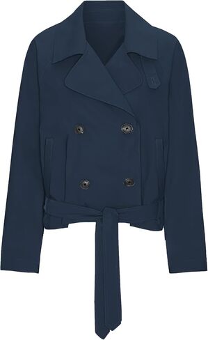 Onedreamer Women's Double Breasted Trench Coat Classic Lapel Long Sleeve Blazer Jackets Casual Outerwear With Belt in Saudi Arabia