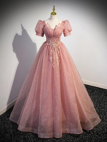 Women's Tulle Prom Gown A-Line Tiered Evening Party Dress Formal Pageant Dress in Saudi Arabia