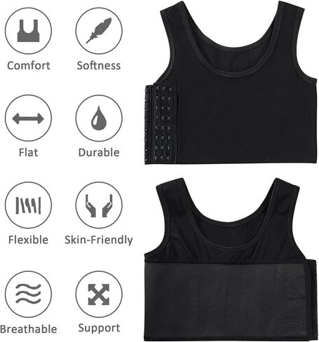 Transgender FTM Chest Binder Adjustable Affordable Breathable and Strong Compression Tank Top Trans Bra Binder in Saudi Arabia