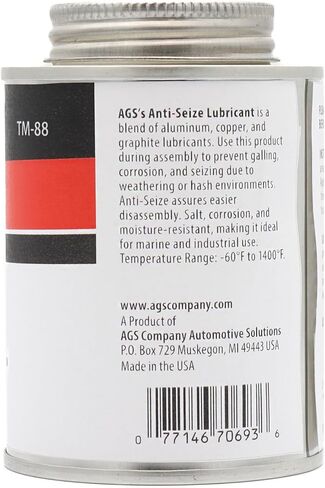 AGS Automotive Solutions Brush Top Can Thread-Magic Anti-Seize Lubricant for Bolts and Screws, 4 oz, High Temperature, Automotive, Home, Shop Lubricant in Saudi Arabia