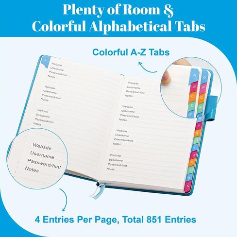 Password Keeper Book with Colorful Alphabetical Tabs, 5.8"x8.4" Password Books for Seniors, Password Notebook Organizer for Internet Website Address Login (Rose Gold) in Saudi Arabia