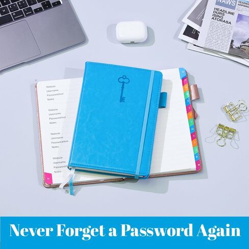 Password Keeper Book with Colorful Alphabetical Tabs, 5.8"x8.4" Password Books for Seniors, Password Notebook Organizer for Internet Website Address Login (Rose Gold) in Saudi Arabia