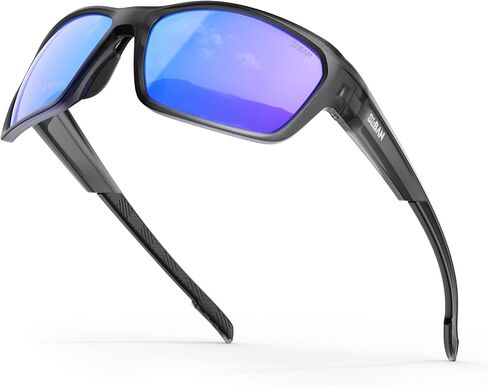 Polarized Sunglasses for Men Women, Lightweight Frame with UV400 Protection Wrap Around Glasses for Running Fishing in Saudi Arabia