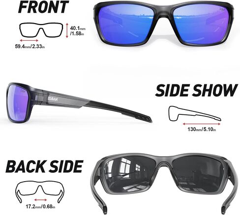 Polarized Sunglasses for Men Women, Lightweight Frame with UV400 Protection Wrap Around Glasses for Running Fishing in Saudi Arabia