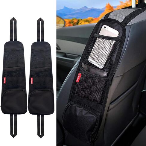 Car Seat Side Organizer, Auto Seat Storage Hanging Bag, Phones, Drink, Stuff Holder with Mesh Pocket for Cars, SUV & Truck 2 Pack in Saudi Arabia