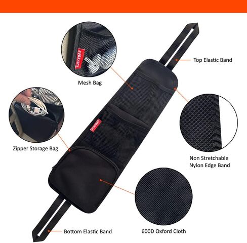 Car Seat Side Organizer, Auto Seat Storage Hanging Bag, Phones, Drink, Stuff Holder with Mesh Pocket for Cars, SUV & Truck 2 Pack in Saudi Arabia