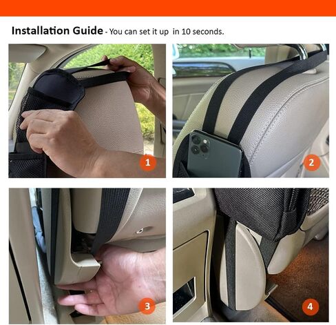 Car Seat Side Organizer, Auto Seat Storage Hanging Bag, Phones, Drink, Stuff Holder with Mesh Pocket for Cars, SUV & Truck 2 Pack in Saudi Arabia