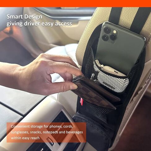 Car Seat Side Organizer, Auto Seat Storage Hanging Bag, Phones, Drink, Stuff Holder with Mesh Pocket for Cars, SUV & Truck 2 Pack in Saudi Arabia