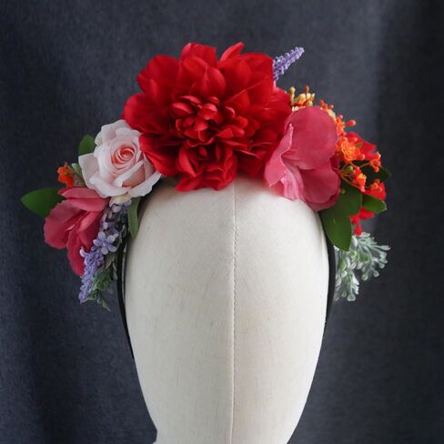 Vividsun Mexican Flower Crown Day of the dead Headpiece Party Fiesta Flower Headband in Saudi Arabia