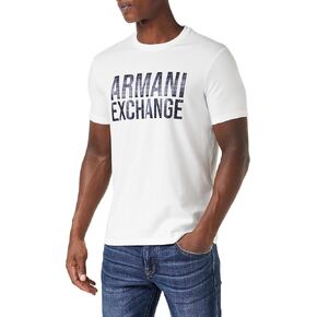 A|X Armani Exchange Men's Slim Fit Large Chest Logo Tee, Black, M