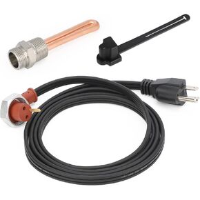 3500069 Engine Block Immersion Heater with Cover Cap for Ford, Lincoln, Mercury, International/Navistar, John Deere, 27mm Thread / 120 Volts /1000 Watts