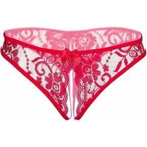 النساء الملابس الداخلية Crotchless الجانب الجوف خارج محب سراويل ربطة القوس فيونكة سيور المشاغب