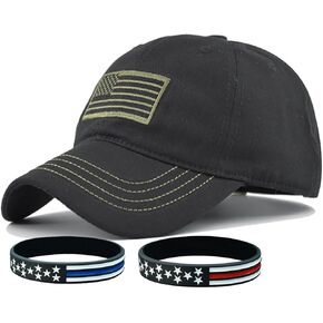 LOKIDVE Men's USA American Flag Baseball Cap Embroidered Polo Style Military Army Trucker Hat
